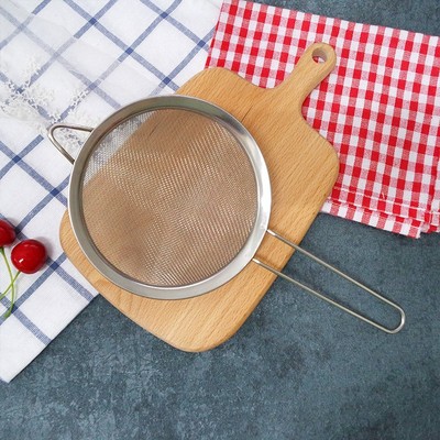 捞篱厨房烘焙工具不锈钢3件套面粉筛大中小过滤网隔渣手持面粉筛