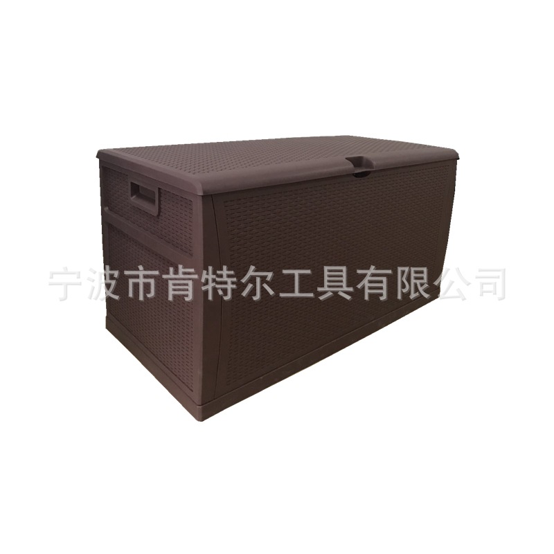 柳条款 460L 塑料园林户外箱 储物收纳箱 仿藤编款