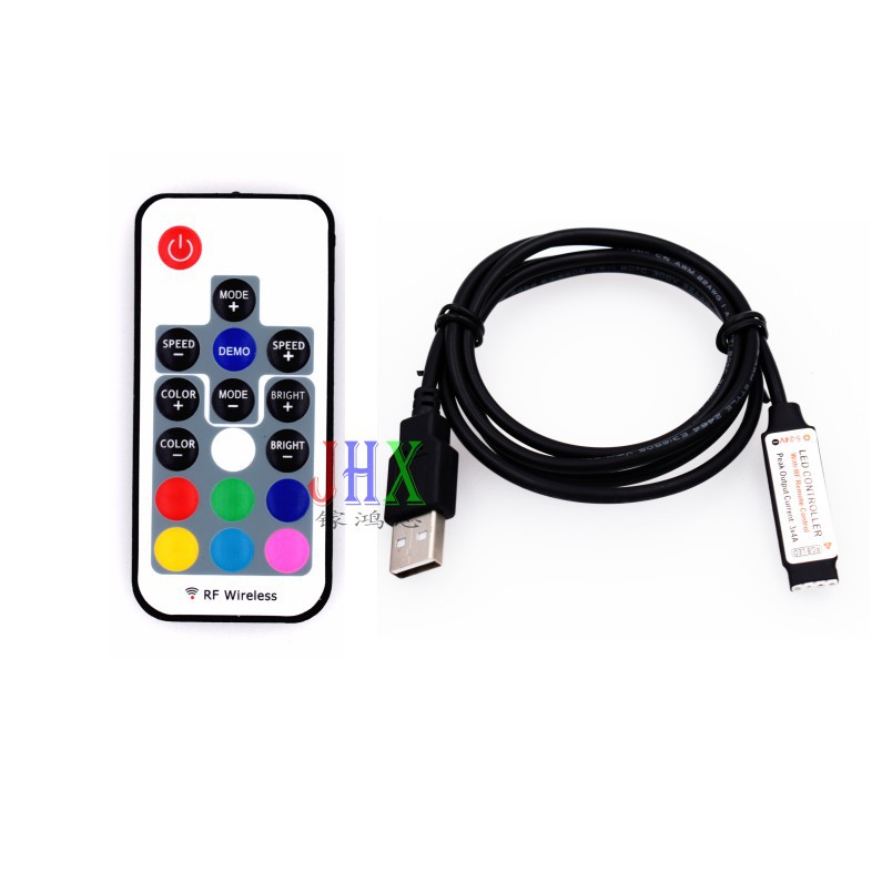 USB控制器 17键RFUSB控制器 led七彩5V调光器 电视背景灯控制器