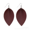 European and American new leaves leather earrings ethnic earrings female earring cortex female earrings 5.8x3.0