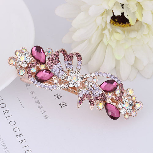 Hair clip hairpin for women girls hair accessories Large diamond alloy butterfly hairpin headdress large spring horsetail hairpin