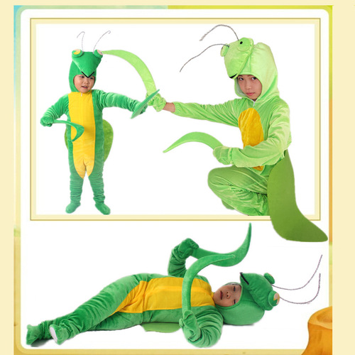 Universal dance drama insect cartoon performance costume for boys and girls, adult student parent-child broadsword mantis performance costume