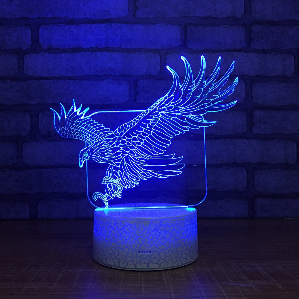 亚马逊爆款 爆裂纹3D灯小夜灯台灯