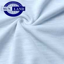 森蓝全涤竹节纱针织单面布 短纤汗布 内衣面料