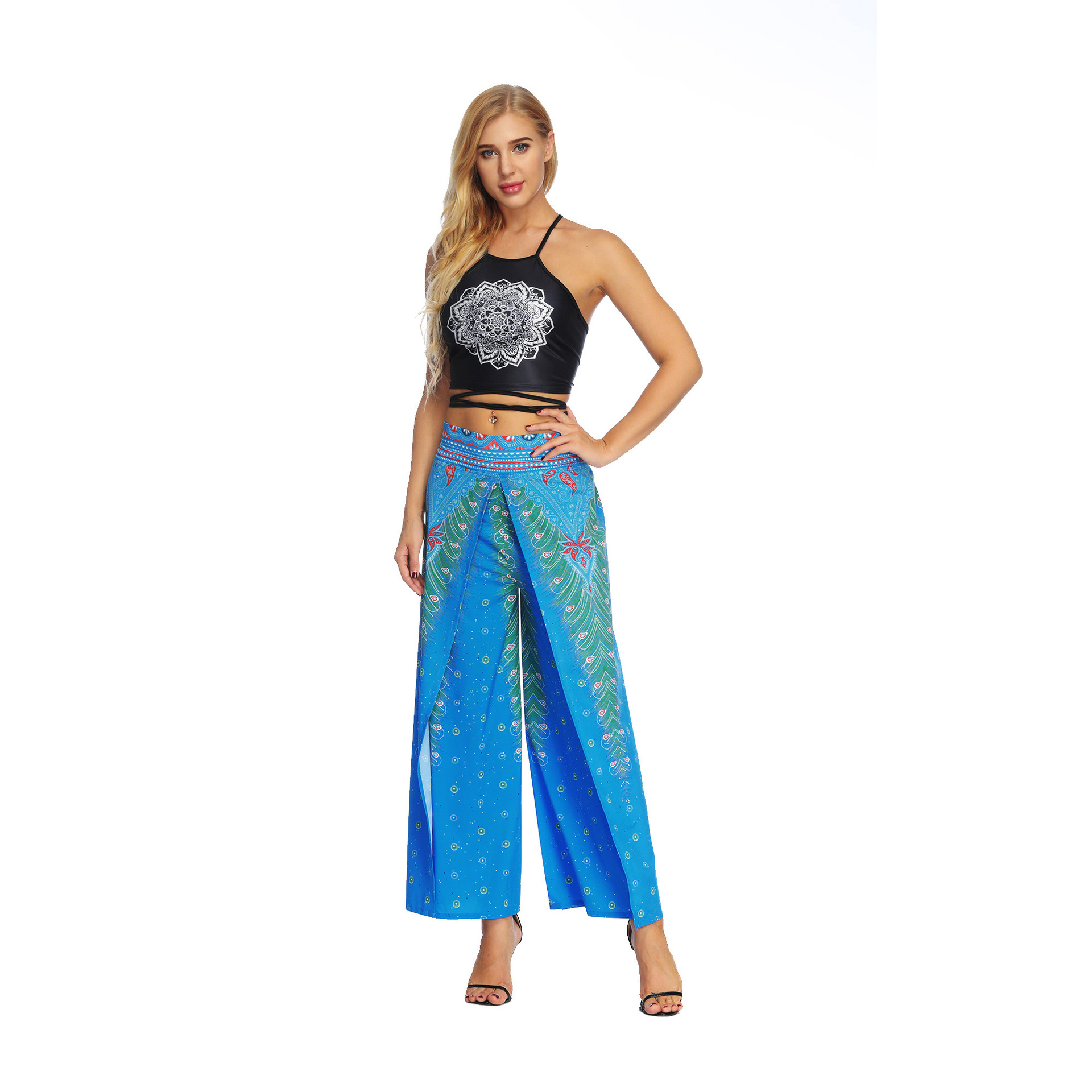 digital printing high-waist wide-leg pants wholesale women s clothing Nihaostyles NSMDF67677