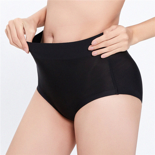 Women's Ice Silk Underwear Breathable and Seamless Medium-Waist One-Piece Triangle Pajama Bottoms with Cotton gusset