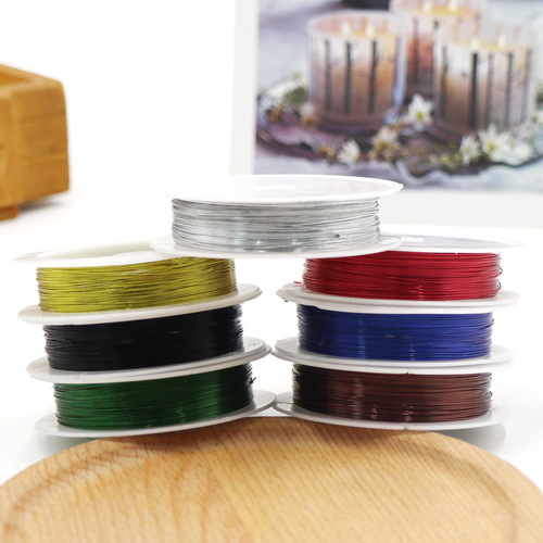 0.4mm colored thin wire factory direct sales DIY handmade floral raw material binding wire 10m/roll wholesale