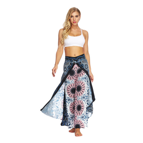 European and American casual pants, Thai Indonesian style printed wide leg pants for women, Bohemian fitness yoga pants, sportswear for women