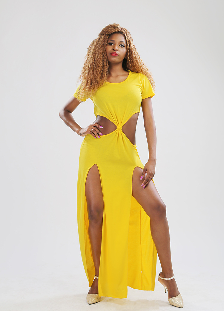 Irregular Split Hem Dress Womens Fashion Casual Style Comfortable Fabric Perfect for Summer Events Wholesale