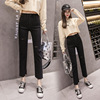 New ladies straight trousers Korean version high waist elastic