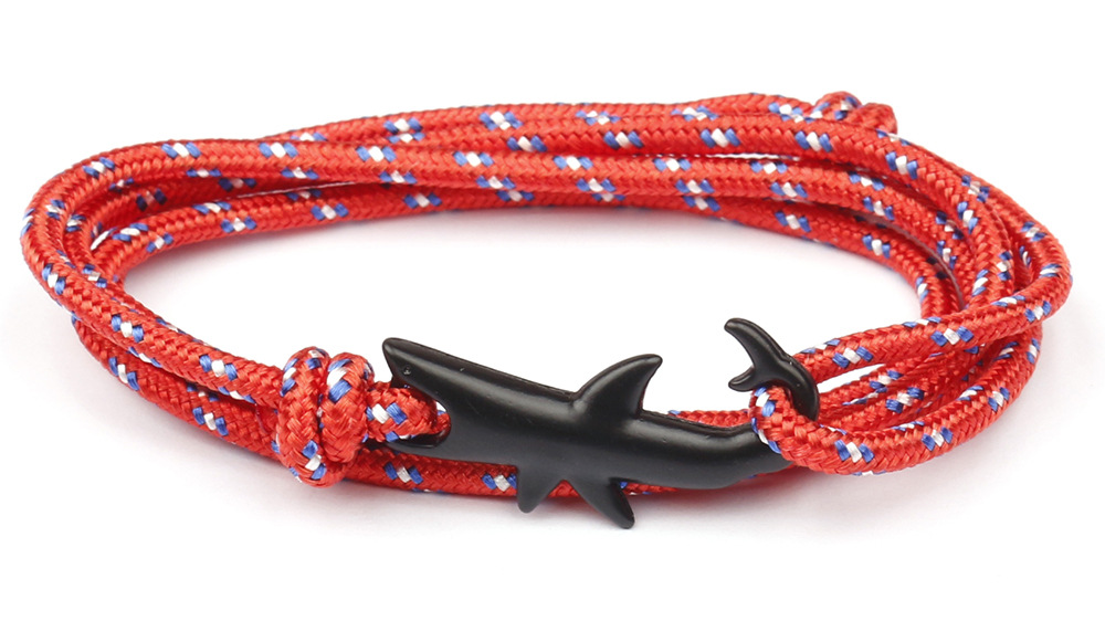 10g Weight Bracelets Classification Alloy, rope Chain Material 1 Piece Quantity Holiday, Daily, Street Occasion Alloy, rope Material Shark Pattern Men's Gender Layered Design Casual, Simple Style Style Casual Simple Style Shark Alloy Rope Layered Men's Bracelets Men's Chain Bracelets 5
