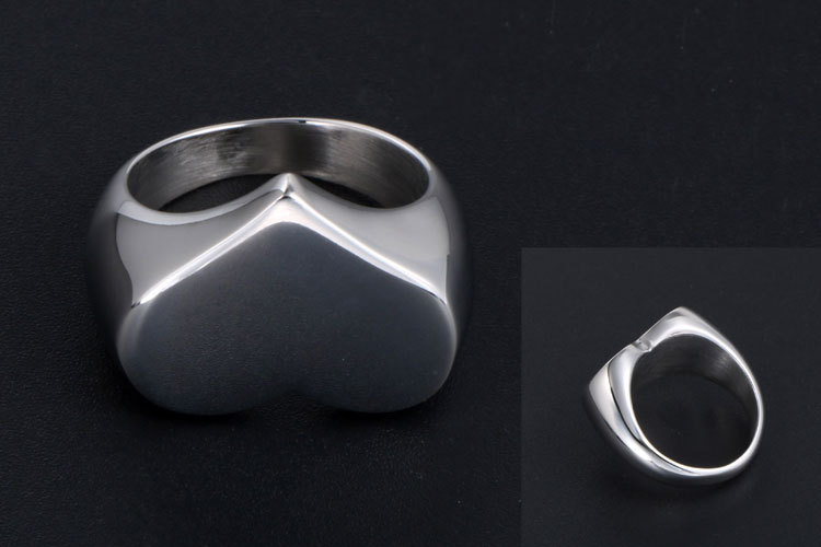 14g Weight Rings Classification 7, 8, 9 Ring Size 1 Piece Quantity Holiday, Daily Occasion Titanium Steel Material Customization Laser Engraving, Heart Shape Pattern All Seasons Season Unisex Gender Polishing Design Simple Style Style Simple Style Heart Shape Titanium Steel Polishing Rings 2