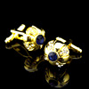 British -plated golden ink blue crystal sleeve inlaid diamond sleeve nail -style shirt buttons 693Cufflinks990007