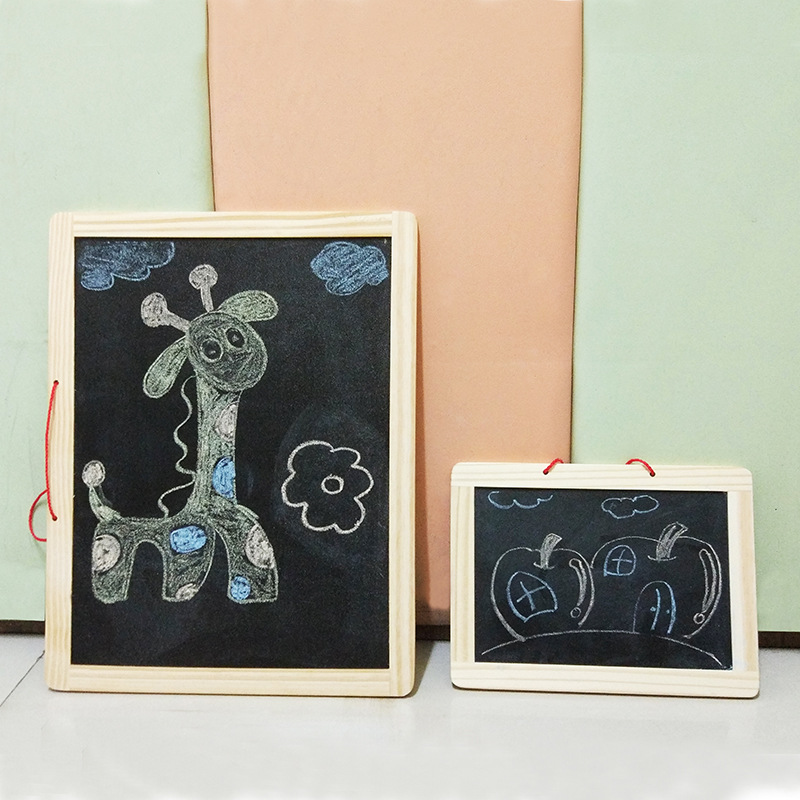 Inteligencia de educación temprana multifuncional de doble cara colgante de madera magnética para niños tablero de dibujo bosquejo tablero de escritura pizarra 3-6 años