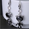 Long earrings, universal crystal with tassels, simple and elegant design, silver 925 sample