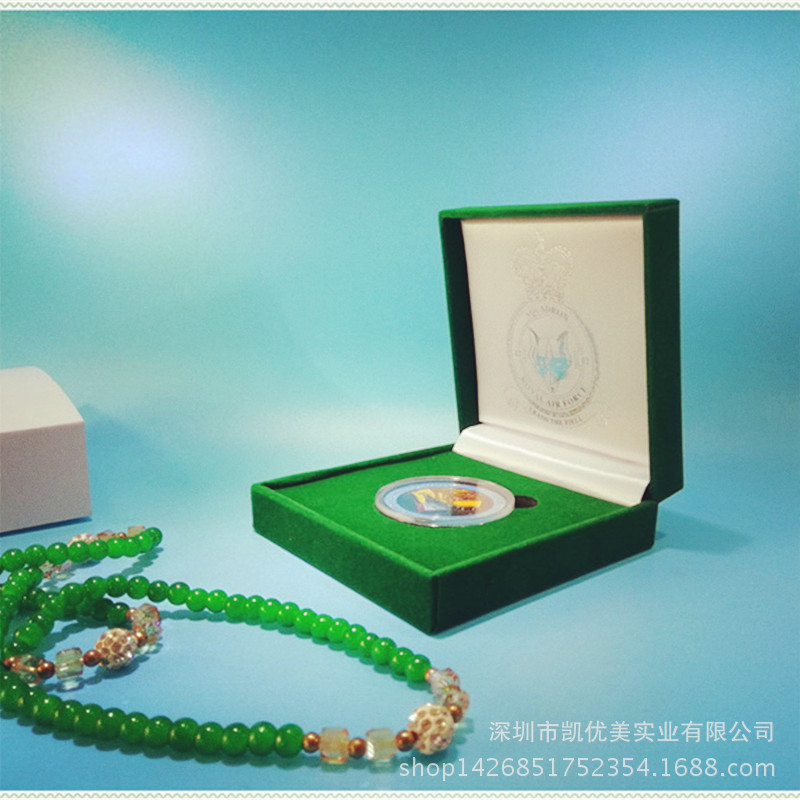 手工植绒盒绿色绒盒88*90*30mm清中期八宝曹氏世纪振兴艺术语言