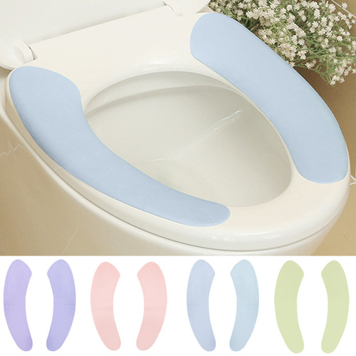 Recommended solid color cuttable toilet mats, electrostatic adhesive seat cushions, washable and repeatedly adhesive polyester toilet covers
