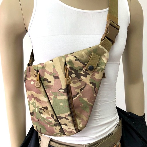 Close-fitting shoulder anti-theft bag men's crossbody chest bag multi-functional tactical storage bag outdoor leisure sports waist bag