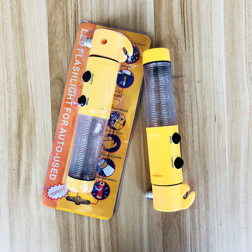 Four-in-one safety hammer for automobile fire protection, multi-functional sound and light alarm flashlight, vehicle-mounted emergency escape window breaker