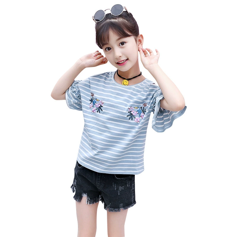 Short sleeve T-shirt, summer knitted summer clothing, for teenagers, western style
