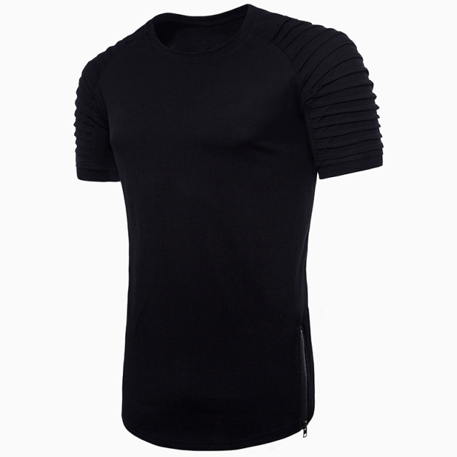 Fashion design of men’s T-shirt with shoulder sleeve wrinkles