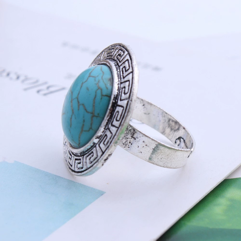 Кольцо в ретро- turquoise с камнем, европейский стиль, бохо стиль, ebay