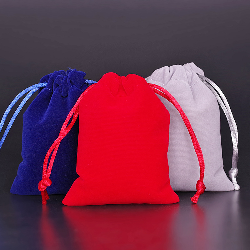 8*10厂家直销抽绳束口绒布袋 拉绳珠宝饰品包装袋 现货批发