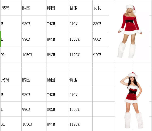 Santa Claus Costume Europe And America Christmas Party Costume Princess Costume display picture 1
