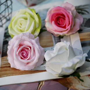 Photography with simulation roses DIY flower head wedding fed