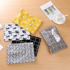 Minimalist Japanese Cotton Linen Toilet Paper Holder Car Fabric Napkin Box Tissue Paper Cover Home Creative Tissue Paper Pouch