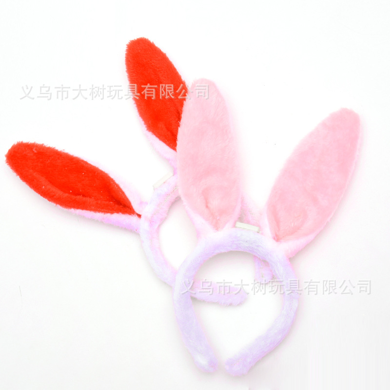 Conejo luminoso de peluche Orejas de conejo diadema tocado flash diadema fiesta de concierto partido tocado luminoso al por mayor