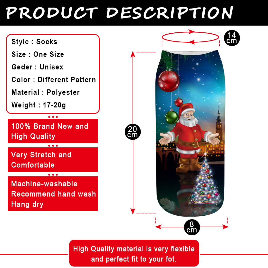 Unisex Cute Santa Claus Snowman Polyester Crew Socks display picture 1