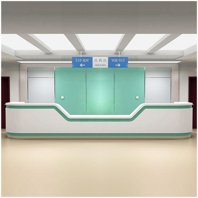 医院导诊台护士站烤漆接待台圆形前台大理石迎宾台现代简约接待台