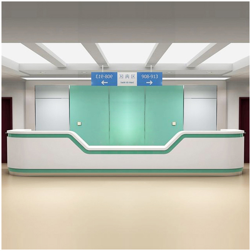 医院导诊台护士站烤漆接待台圆形前台大理石迎宾台现代简约接待台