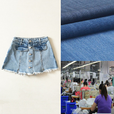 服装工厂女装定制水洗毛边牛仔短裤假两件裙裤小批量来样贴牌加工