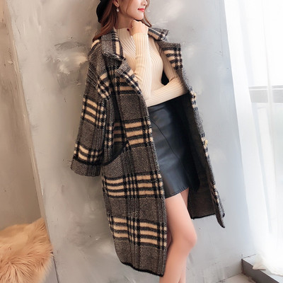 wholesale have more cash than can be accounted for Cardigan coat winter thickening Mink cashmere Easy overcoat 2018 new pattern fashion lattice suit
