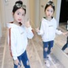 children Hoodie 2018 Autumn Korean Edition CUHK letter Color matching girl jacket girl Sweater