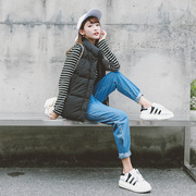 2018秋冬季新款韩版显瘦学生九分毛边阔腿裤女装弹力牛仔裤女定制