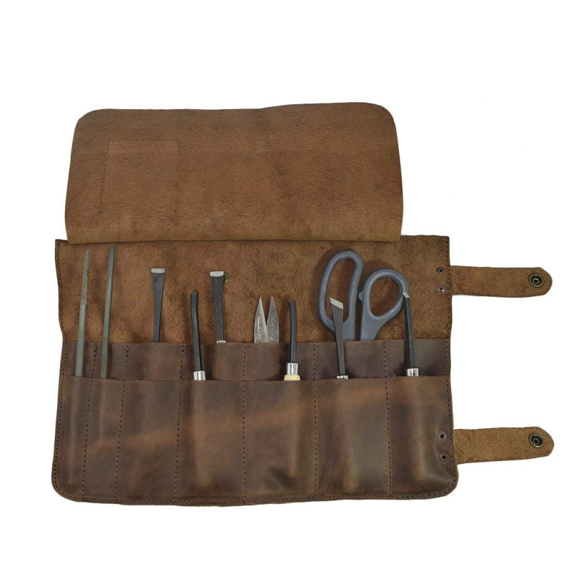 疯马真皮理发工具皮套 剪刀工具包 折叠收纳卷