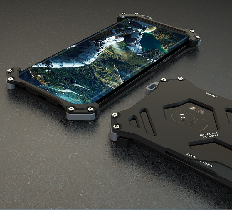 R-Just Gundam Aerospace Aluminum Contrast Color Shockproof Metal Shell Outdoor Protection Case for Samsung Galaxy S9 Plus & Samsung Galaxy S9