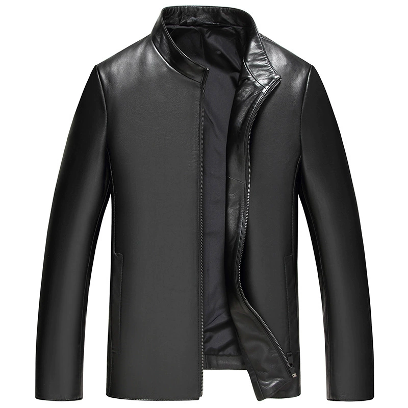Jacket for leisure, genuine leather, crocodile print