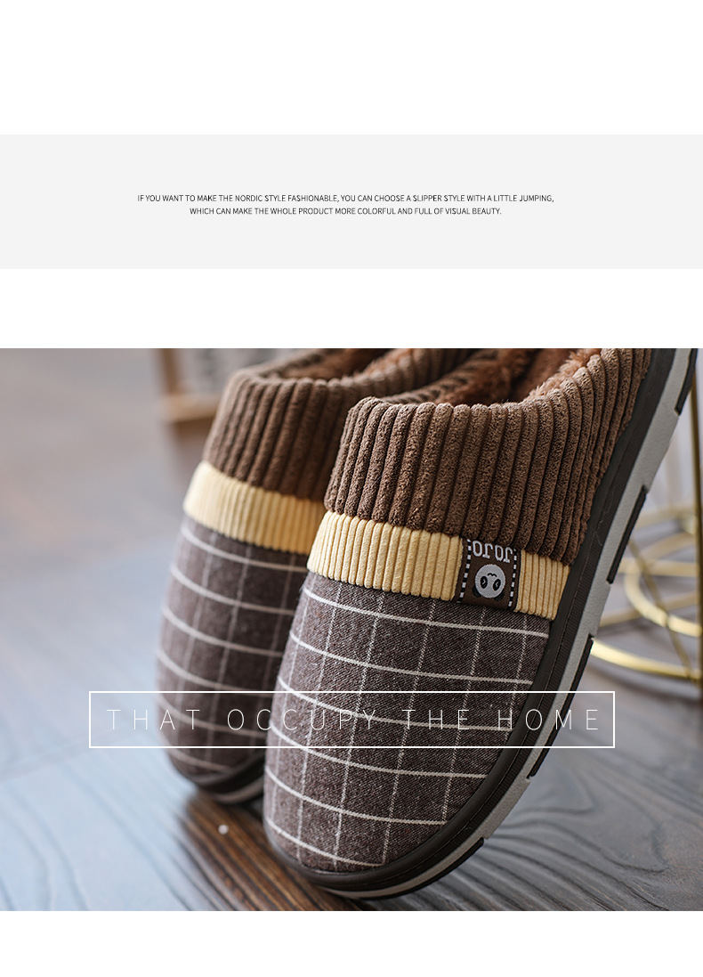 Unisex Casual Plaid Round Toe Cotton Slippers display picture 1