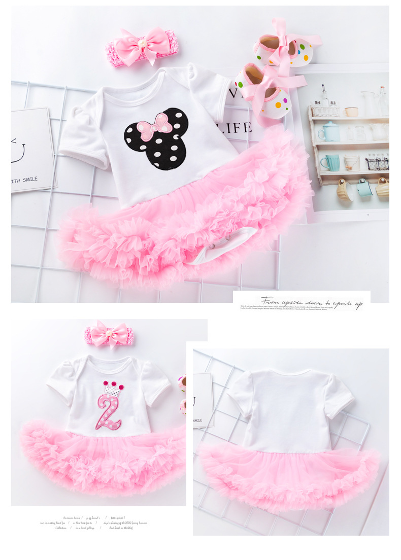 141g Weight Costume Props Event & Party Supplies Short Sleeve Sleeve Length Cotton Fabric Type Skirt Sets Sets Type 3 Piece Set Quantity Birthday Occasion Round Neck Neckline Comfort Function Regular Fit Fit Type Birthday Festival Letter Pattern Summer Season Baby Girl'S Gender Patchwork Design Fashion Style Birthday Fashion Letter Patchwork Cotton Girls Clothing Sets