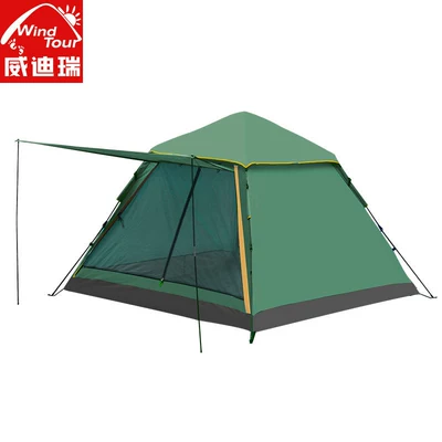 Tent Outdoor Automatic Tent 3-4 People Double Door Tent Thickened Rainproof Camping Outdoor Camping (Çadırlar) - green-3-4-people