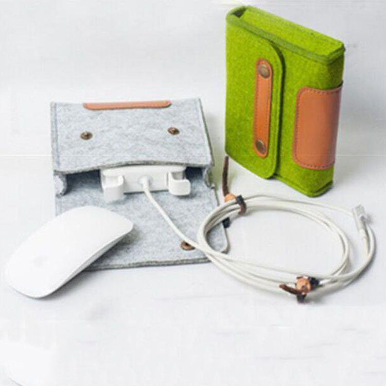 毛毡新品鼠标收纳包 供应数码整理包  移动电源包数据线配件包