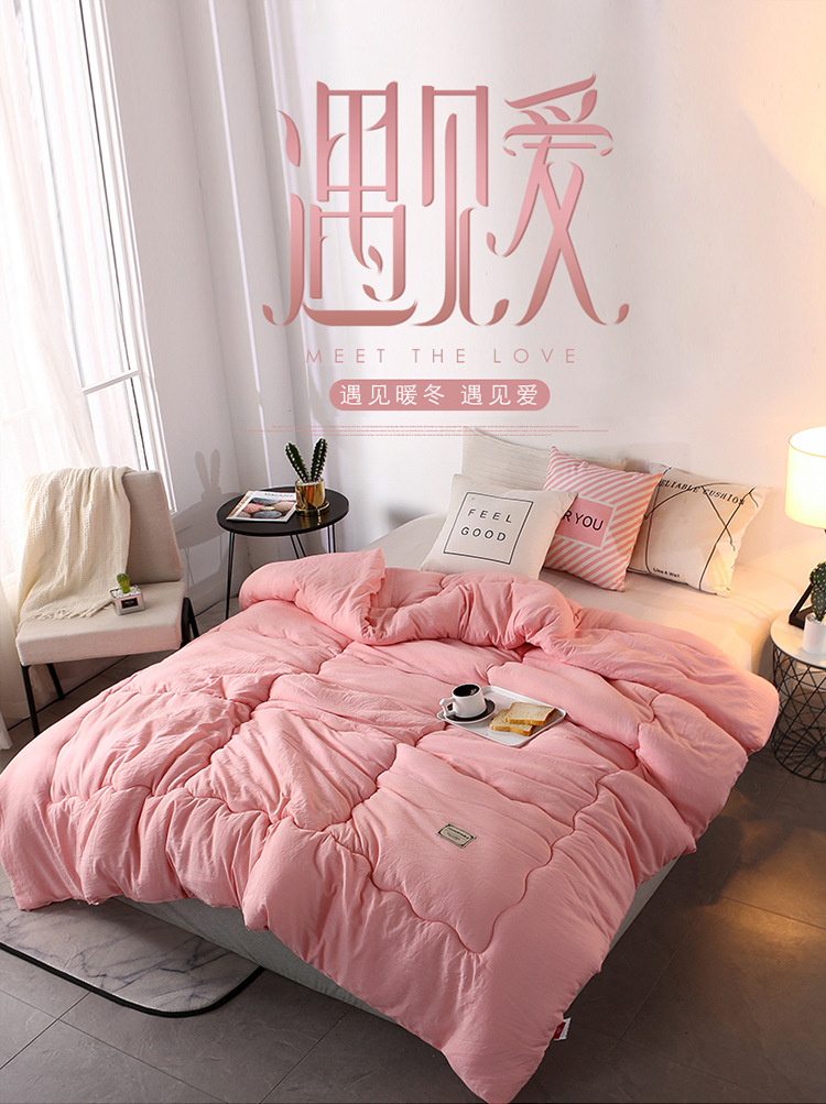水洗棉冬被批發加厚保暖被子單雙人春秋被芯超柔磨毛學生棉被褥