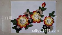 钩针钩花。钩针钩毛线花、手工钩花编织棉线花