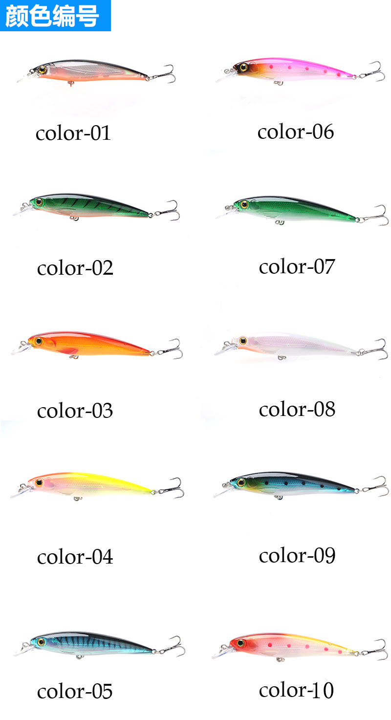 Shallow Diving Minnow Lures Sinking Hard Baits Fresh Water Bass Swimbait Tackle Gear