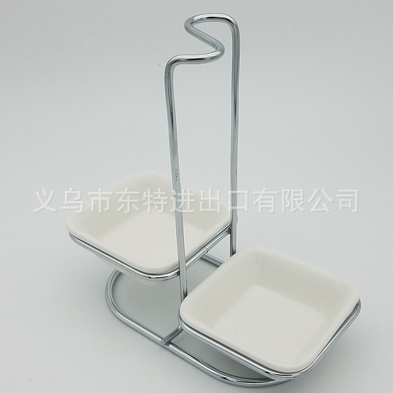 Factory direct sales of iron wire soup spoon racks, ceramic bowls, hot pot spoon racks, household soup spoon racks, facing away from ceramic spoon racks detail image 5