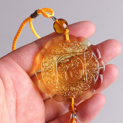 Factory direct sales glazed crystal car pendants, creative lucky bags, car trailers, car accessories, insurance company gifts, wholesale